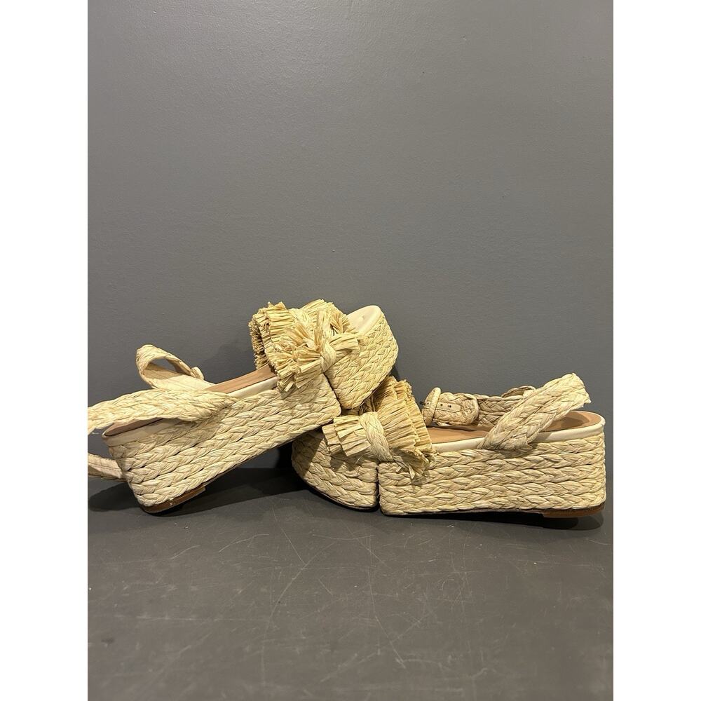 Paloma‎ Barcelo Braided Raffia Platform Sandals Women’s Size 8.5